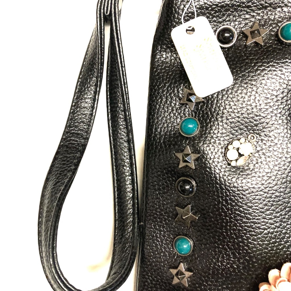 NWT Southern Sparkle Black Embellished Clutch Wristlet/Crossbody - Picture 6 of 16